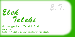 elek teleki business card